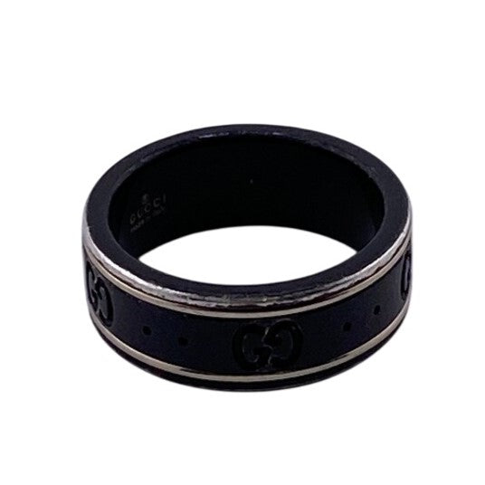 GUCCI Ring ceramic black GG icon