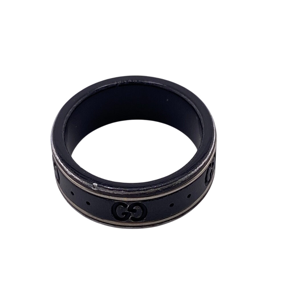 GUCCI Ring ceramic black GG icon