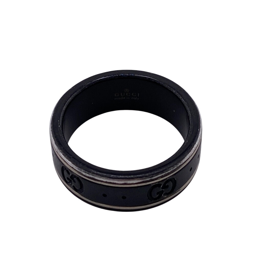GUCCI Ring ceramic black GG icon