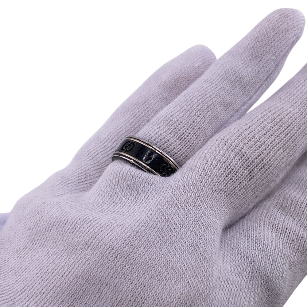 GUCCI Ring ceramic black GG icon