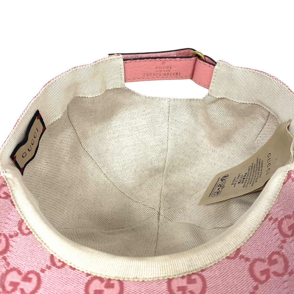 GUCCI cap 748475 Cotton, Polyester pink GG canvas L