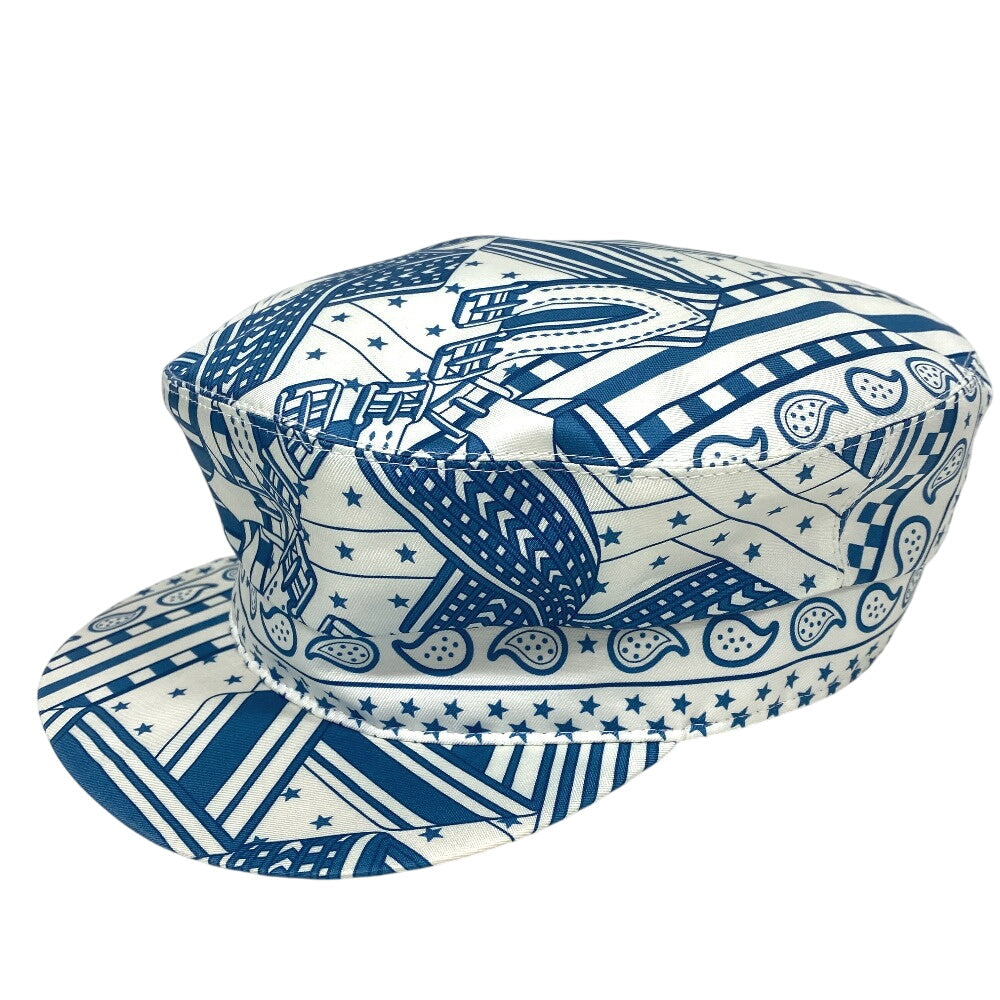 HERMES Casquette silk blue 58
