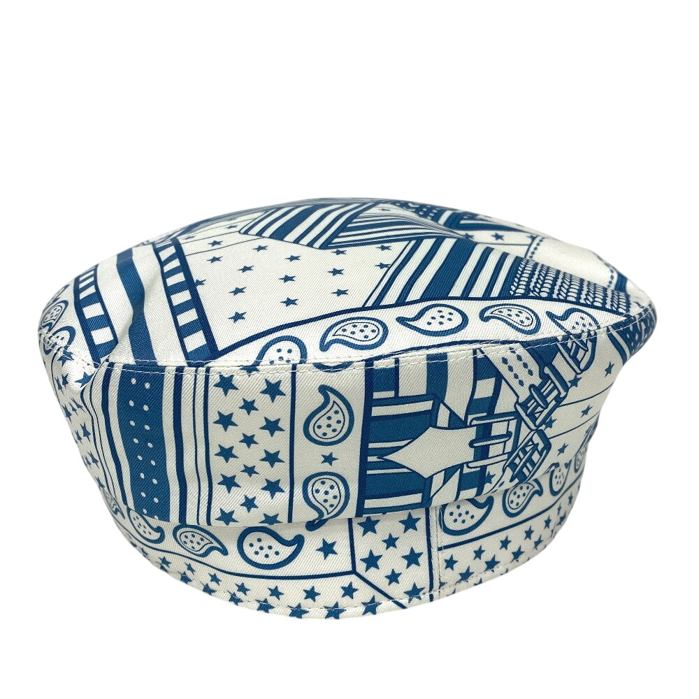 HERMES Casquette silk blue 58