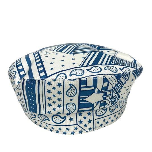 HERMES Casquette silk blue 58