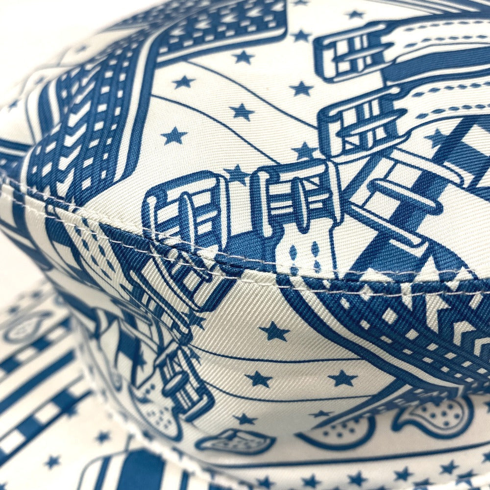 HERMES Casquette silk blue 58