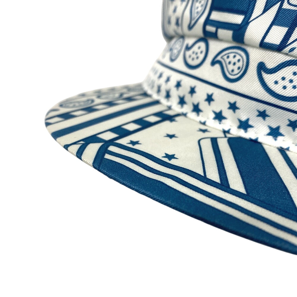 HERMES Casquette silk blue 58