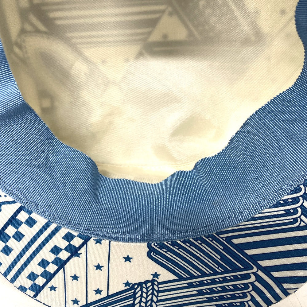 HERMES Casquette silk blue 58
