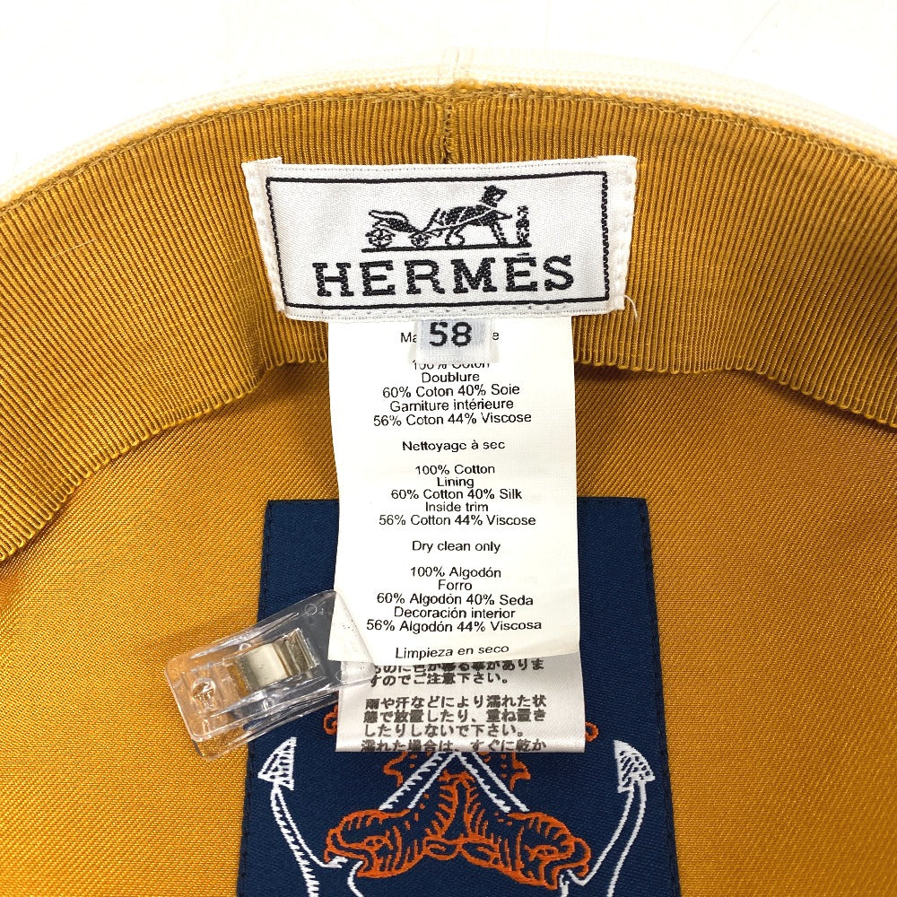 HERMES Casquette Cotton, Silk Ivory Serie 58