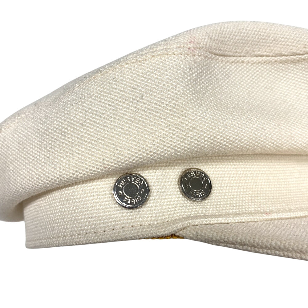 HERMES Casquette Cotton, Silk Ivory Serie 58