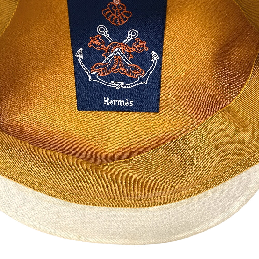 HERMES Casquette Cotton, Silk Ivory Serie 58