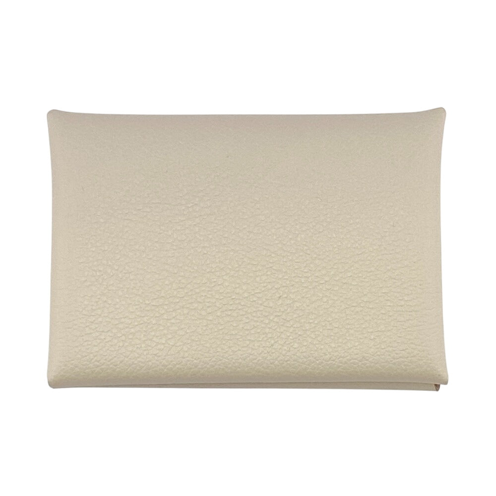 HERMES Coin case Evercolor Ivory Calvi duo