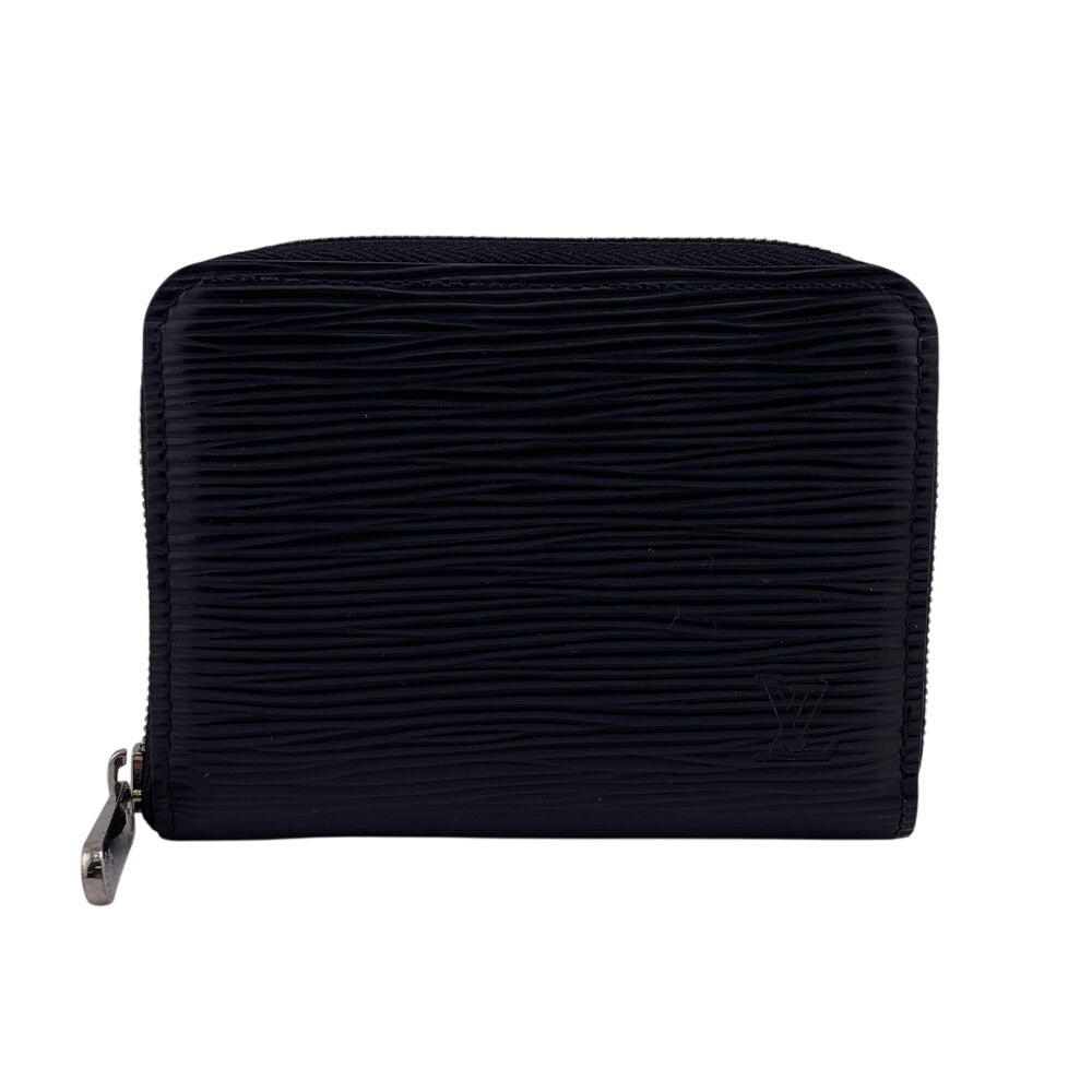 LOUIS VUITTON Coin case M60152 leather Noir Epi Zip around purse