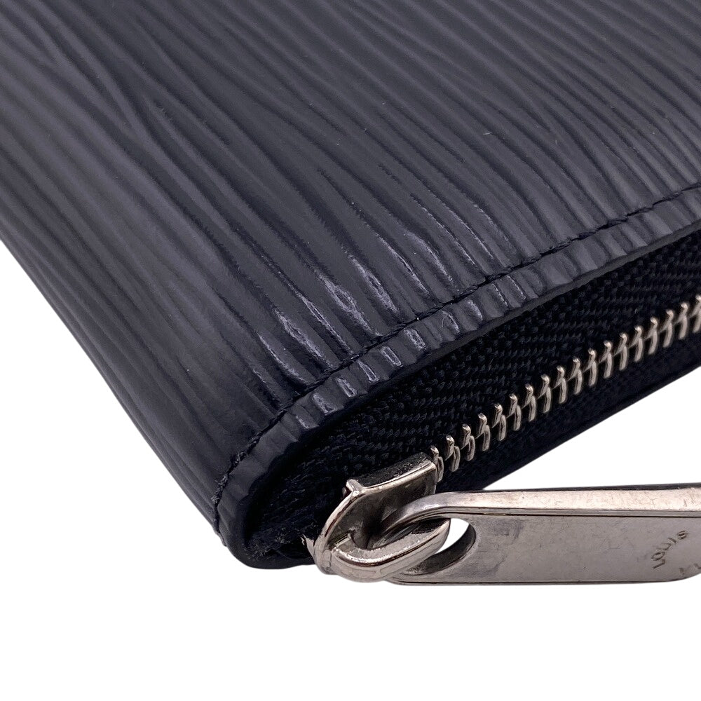 LOUIS VUITTON Coin case M60152 leather Noir Epi Zip around purse