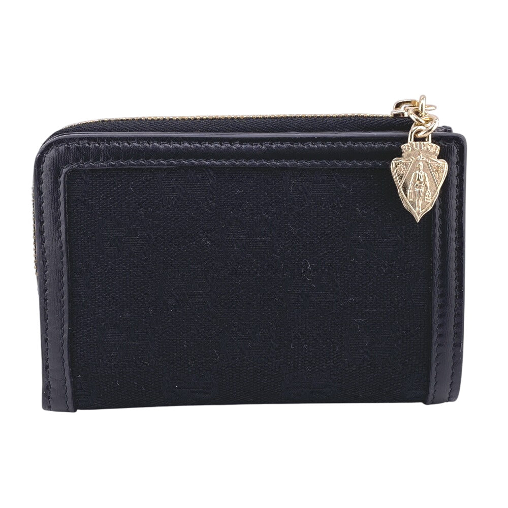 GUCCI Bifold Wallet Canvas, Leather black GG canvas
