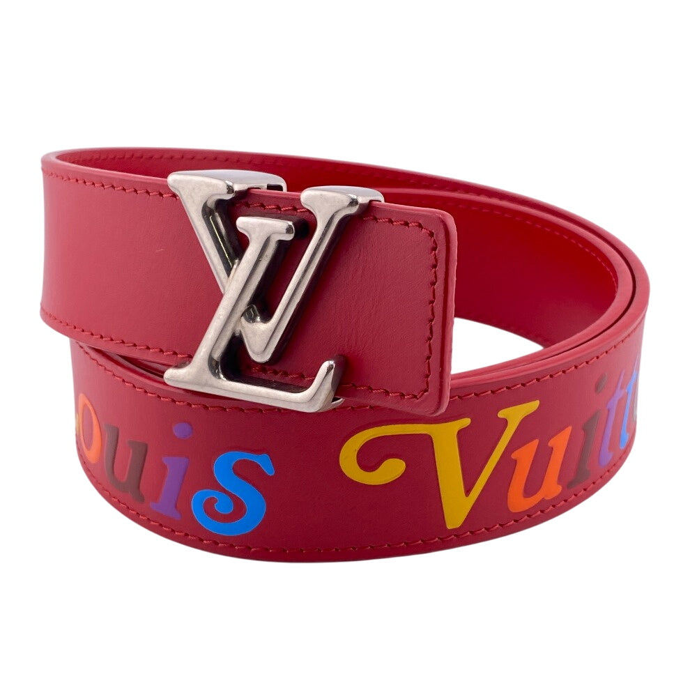 LOUIS VUITTON belt M096 Leather, Metal Red Monogram New Wave Santur 85/34