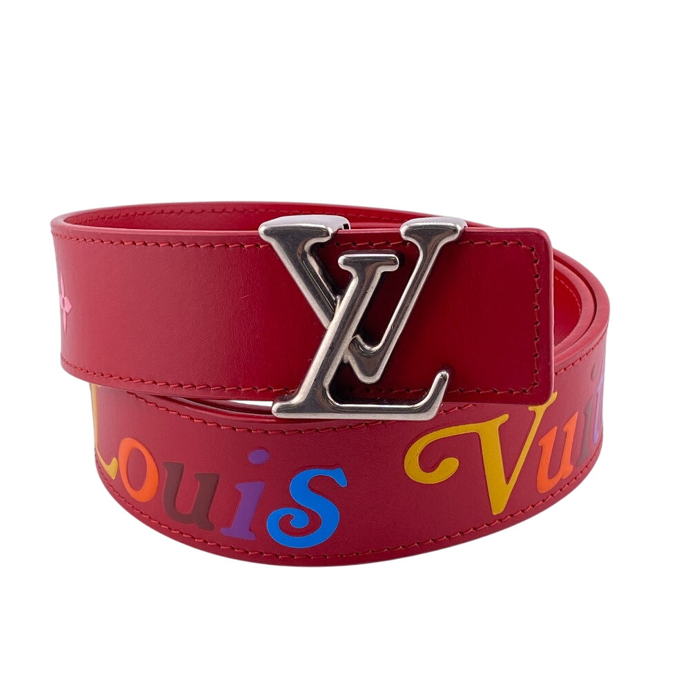 LOUIS VUITTON belt M096 Leather, Metal Red Monogram New Wave Santur 85/34