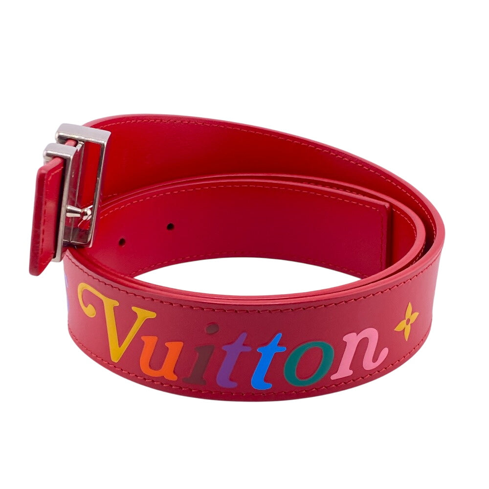 LOUIS VUITTON belt M096 Leather, Metal Red Monogram New Wave Santur 85/34