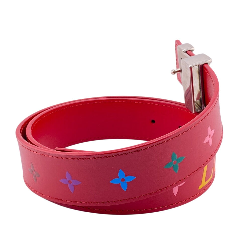 LOUIS VUITTON belt M096 Leather, Metal Red Monogram New Wave Santur 85/34