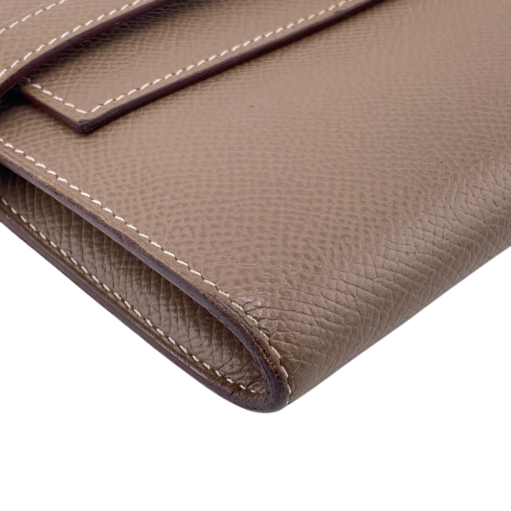 HERMES Long Wallet Purse Epsom, Leather beige Kelly wallet