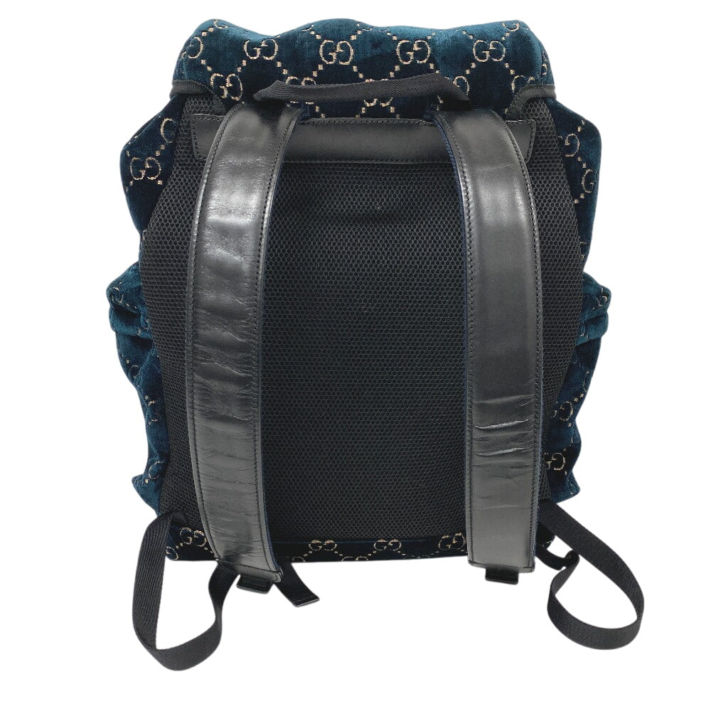 GUCCI Backpack 574923 Leather, Nylon green GG velvet