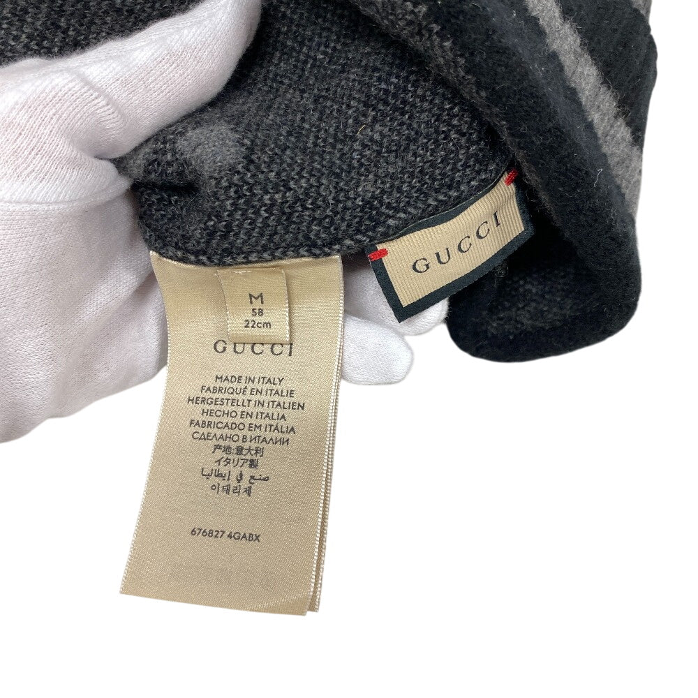 GUCCI Other hats cashmere black GG Knit cap beanie 58