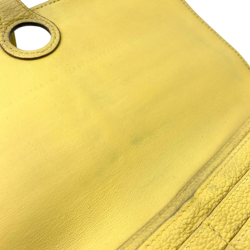 HERMES Long Wallet Purse Taurillon Clemence cream Long wallet Dogon Long