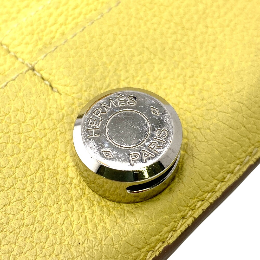 HERMES Long Wallet Purse Taurillon Clemence cream Long wallet Dogon Long