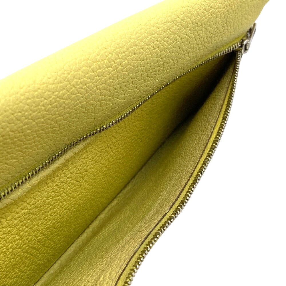 HERMES Long Wallet Purse Taurillon Clemence cream Long wallet Dogon Long