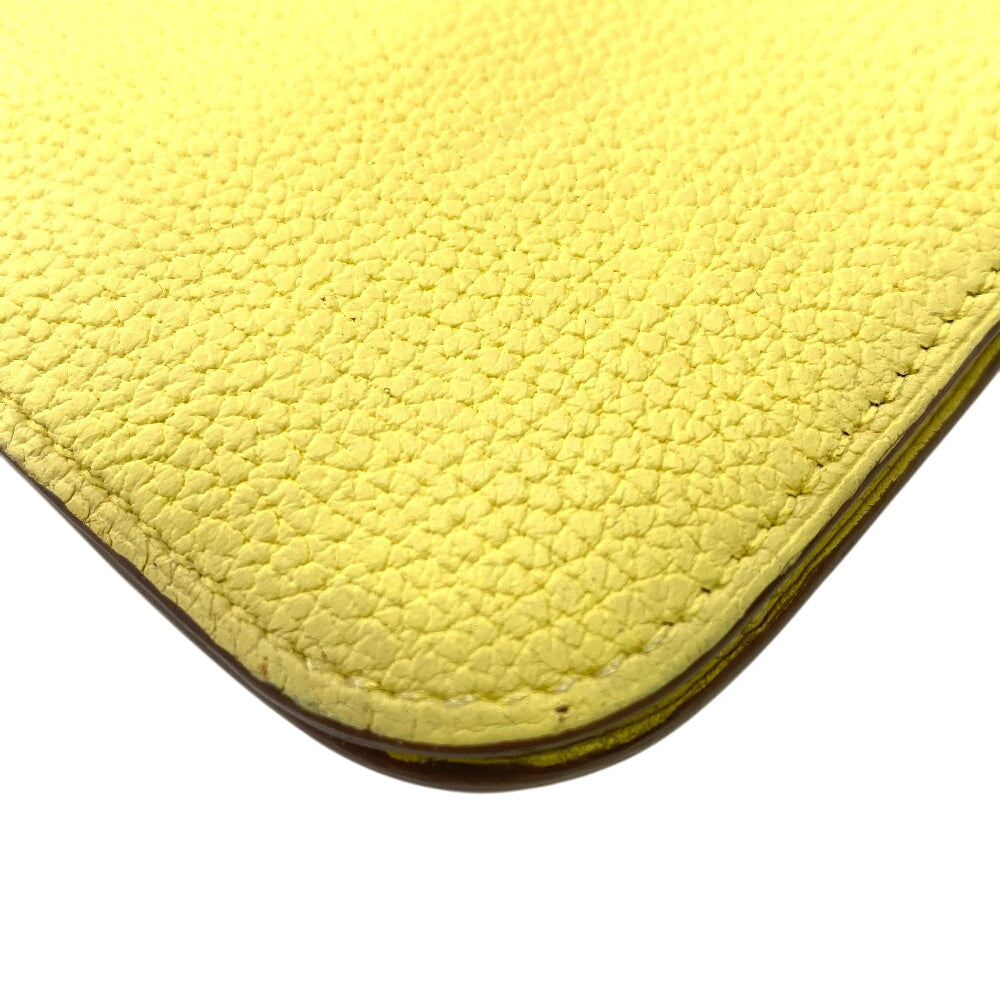 HERMES Long Wallet Purse Taurillon Clemence cream Long wallet Dogon Long