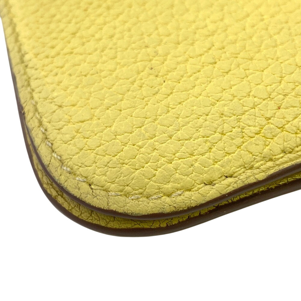 HERMES Long Wallet Purse Taurillon Clemence cream Long wallet Dogon Long