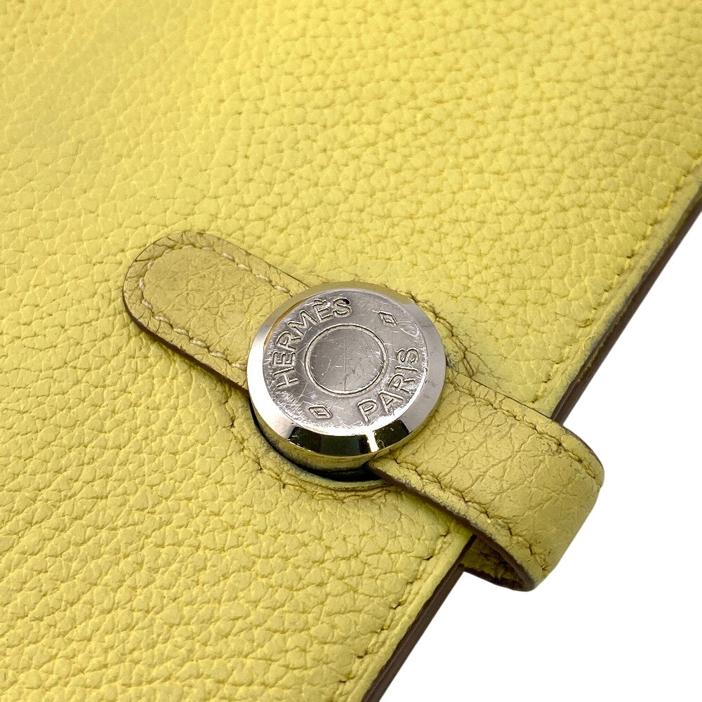 HERMES Long Wallet Purse Taurillon Clemence cream Long wallet Dogon Long