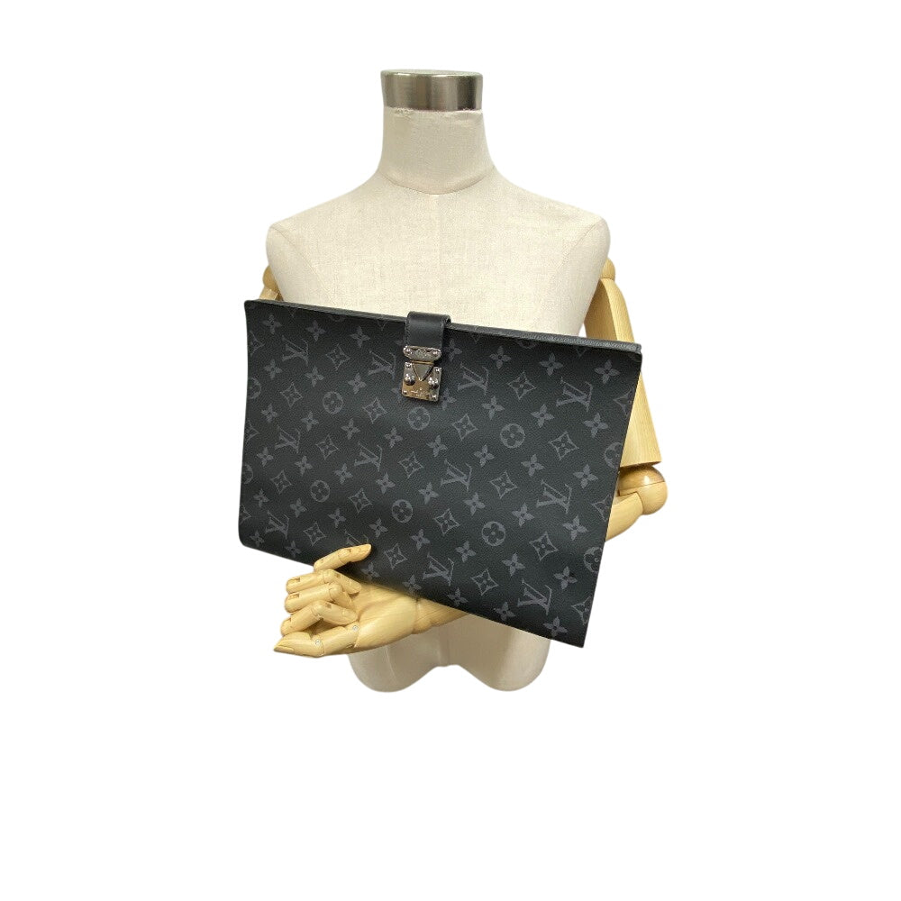 LOUIS VUITTON Briefcase GI0273 leather black Monogram Eclipse Portodocument Frank GM