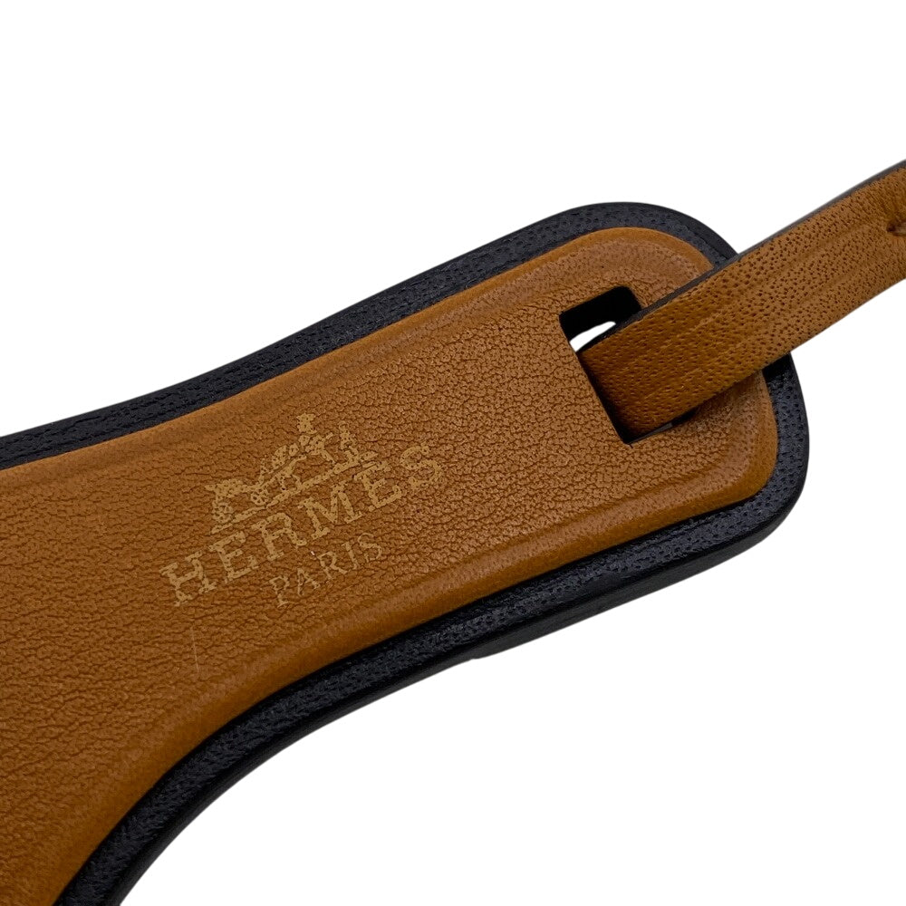 HERMES charm 080148CA leather Brown Oran Nano