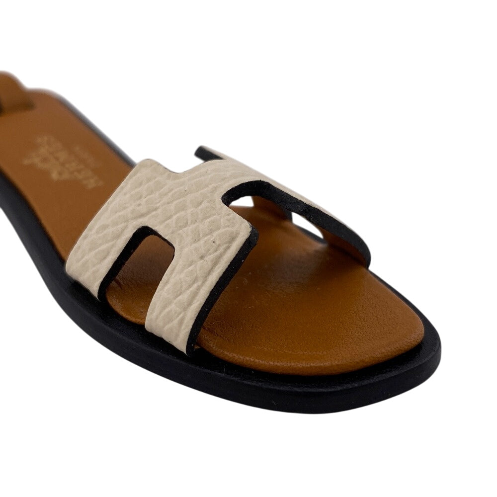 HERMES charm 080148CA leather Brown Oran Nano