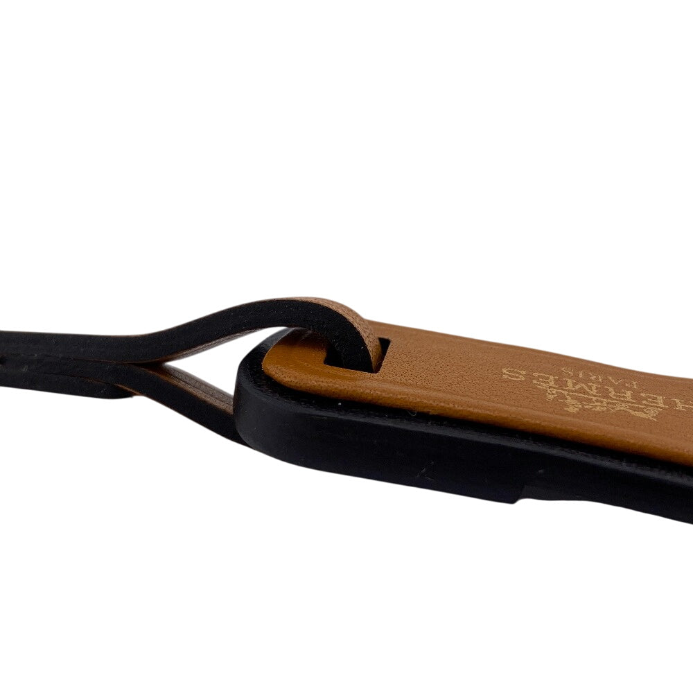 HERMES charm 080148CA leather Brown Oran Nano