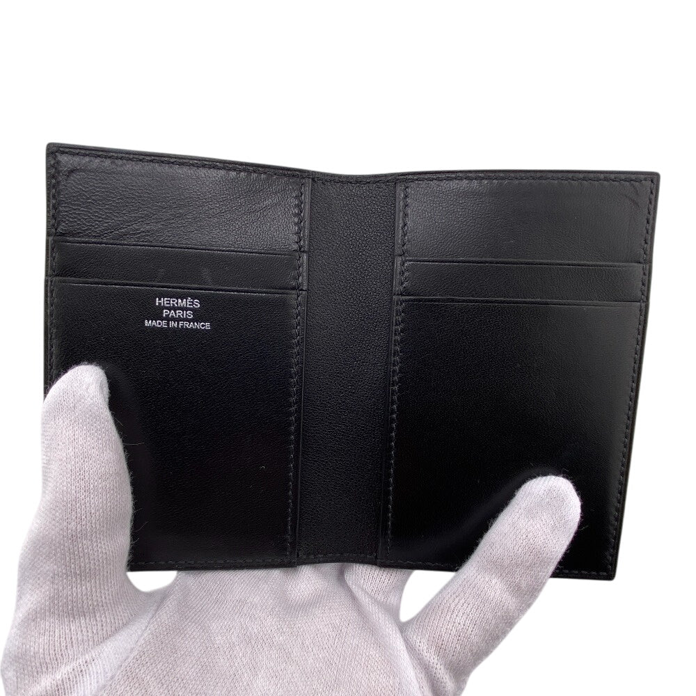 HERMES Card Case leather black MC2 Euclid