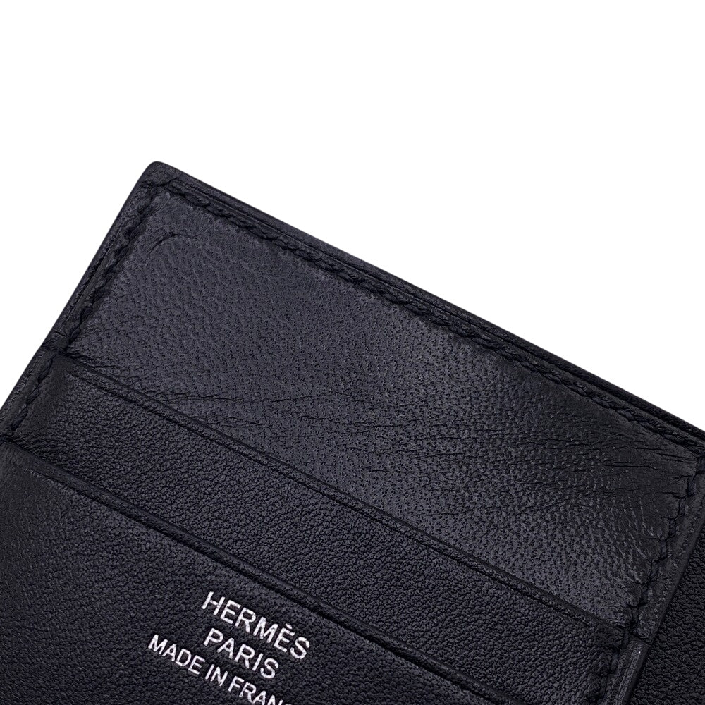 HERMES Card Case leather black MC2 Euclid