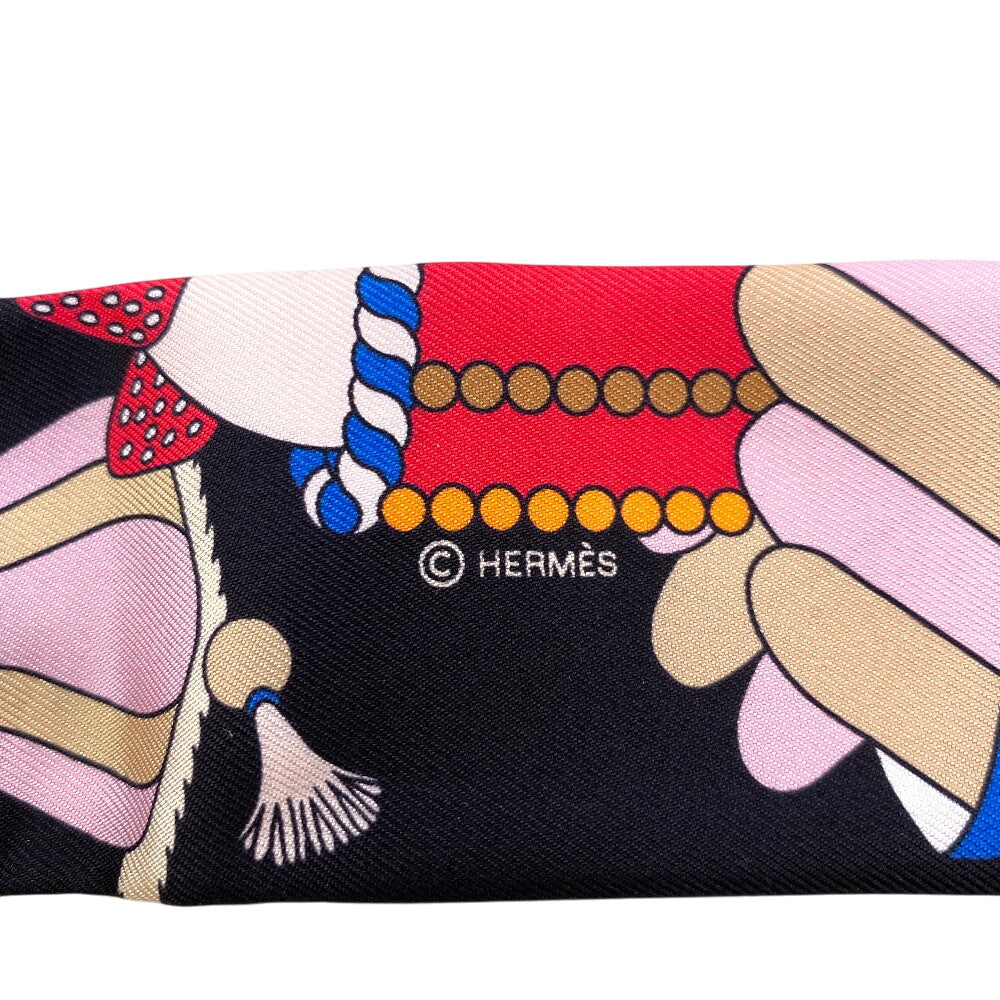 HERMES scarf silk black Patisserie Française