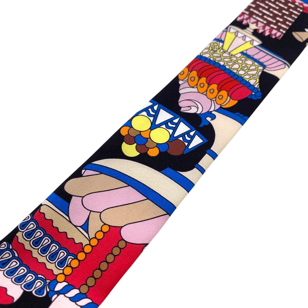 HERMES scarf silk black Patisserie Française