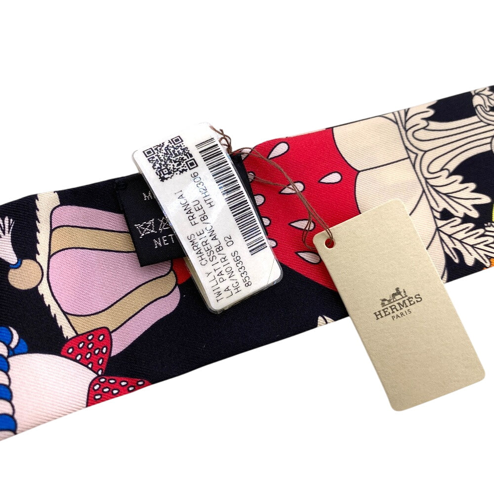 HERMES scarf silk black Patisserie Française