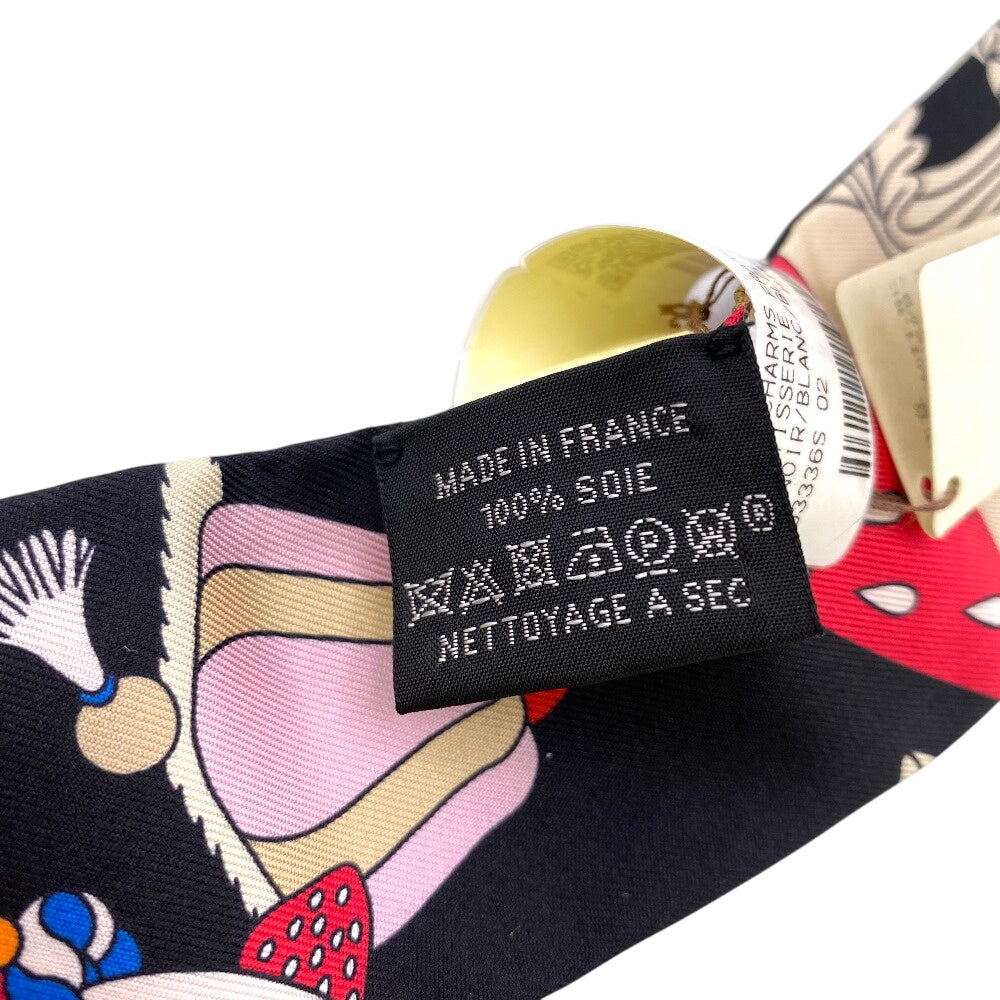 HERMES scarf silk black Patisserie Française