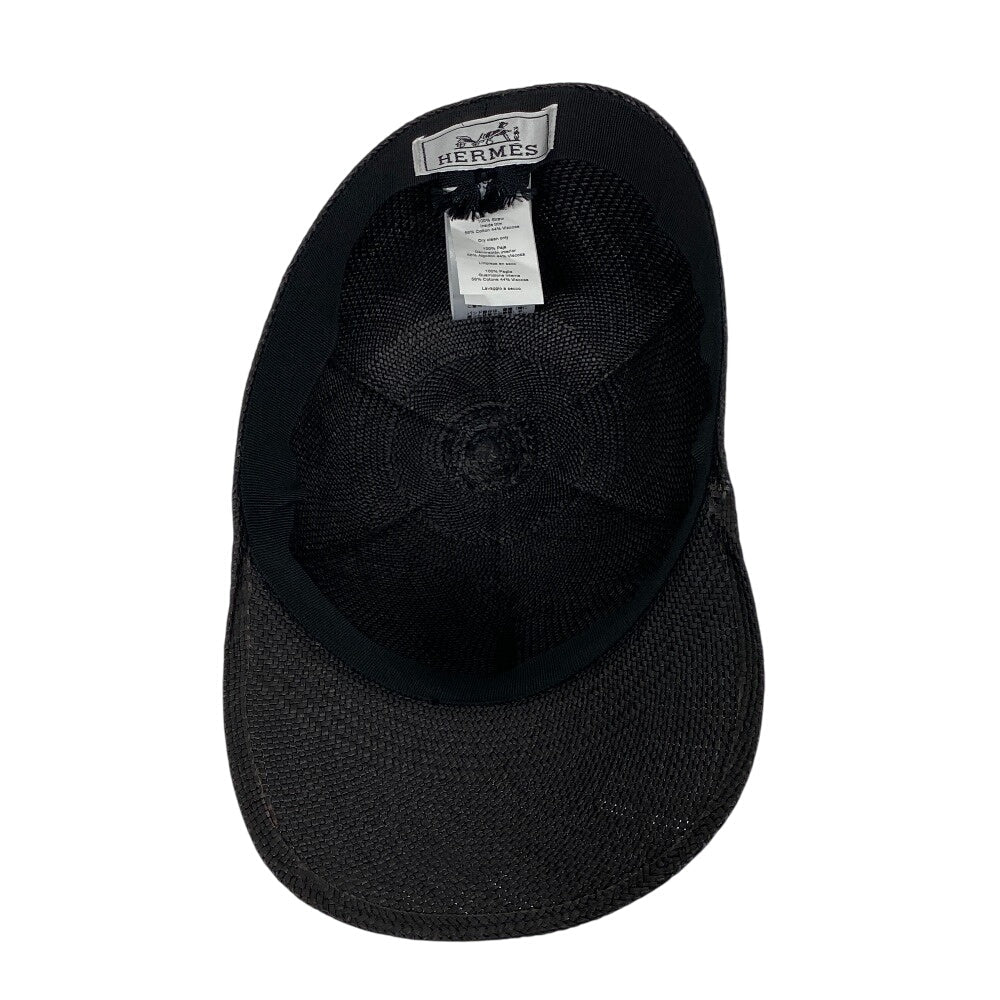 HERMES cap straw black Serie 59