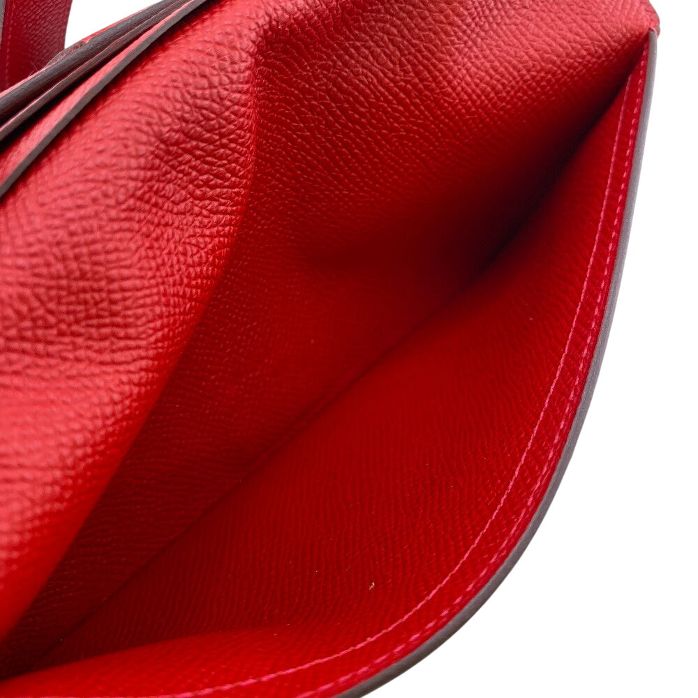 HERMES Long Wallet Purse C Epsom Red Beansufla