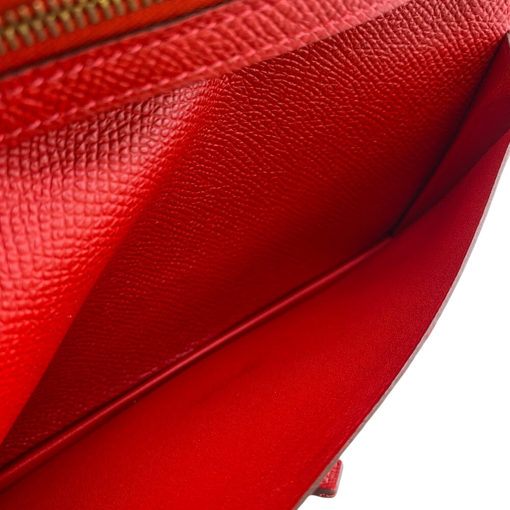 HERMES Long Wallet Purse C Epsom Red Beansufla