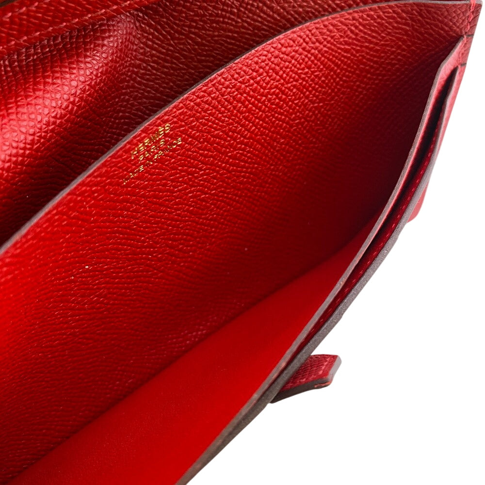 HERMES Long Wallet Purse C Epsom Red Beansufla