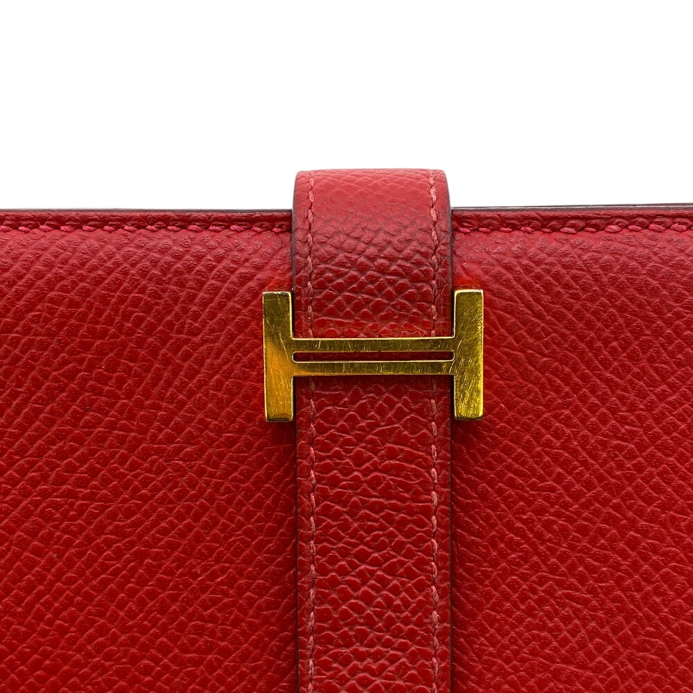 HERMES Long Wallet Purse C Epsom Red Beansufla