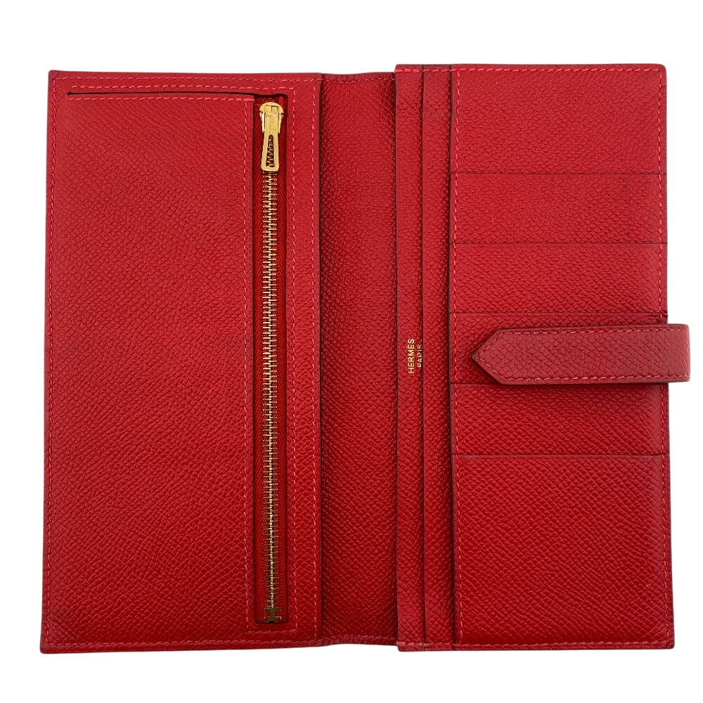 HERMES Long Wallet Purse C Epsom Red Beansufla