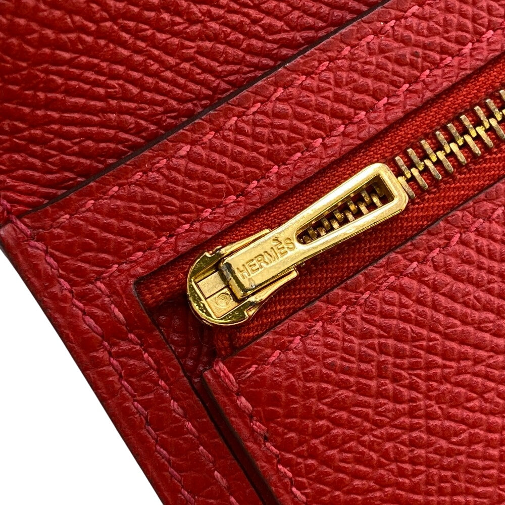 HERMES Long Wallet Purse C Epsom Red Beansufla