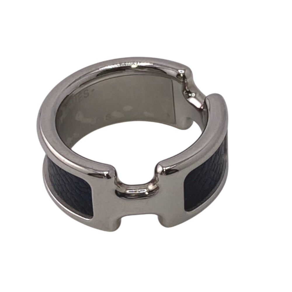 HERMES Ring Gold Plated, Leather black Olympe mens Used