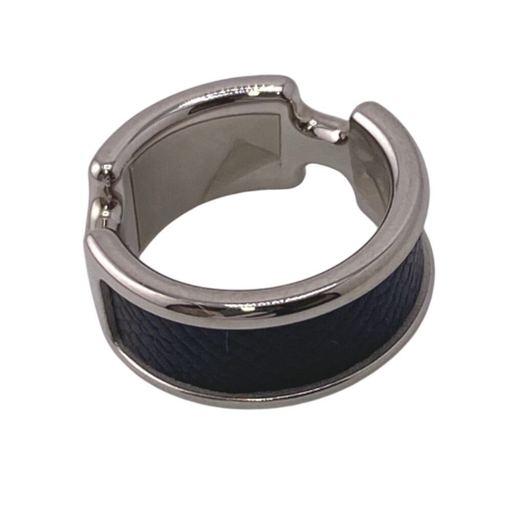 HERMES Ring Gold Plated, Leather black Olympe mens Used